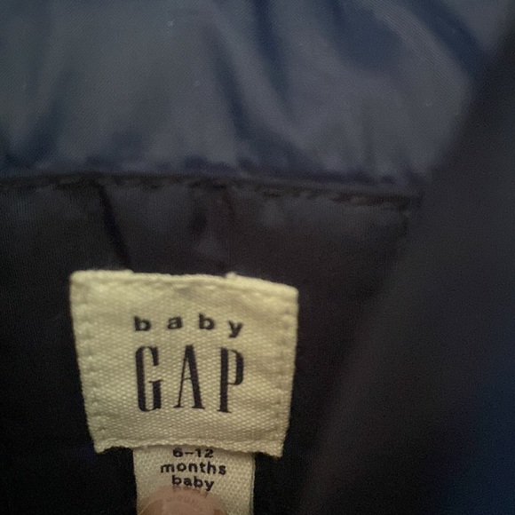 Gap Baby 6-12 Navy Peacoat Puffer Coat with detachable Hood - Picture 4 of 10